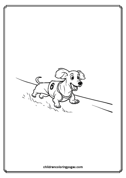 A Dachshund In A Race Free PDF Printable