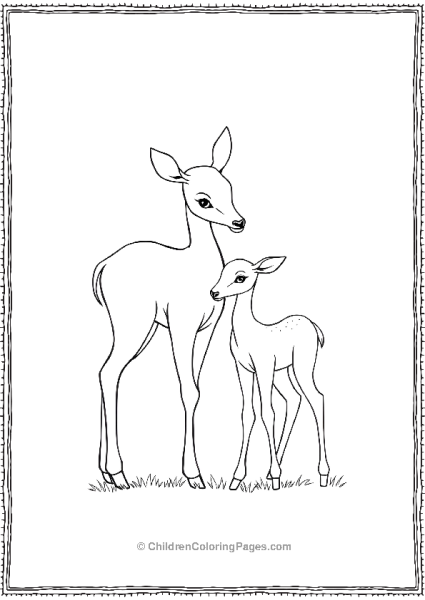 A Doe And A Fawn Scaled Free PDF Printable