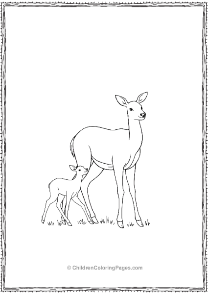 A Mother And Baby Deer Scaled Free PDF Printable