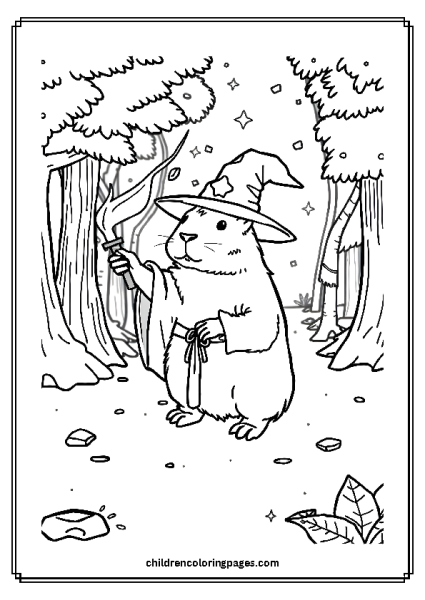 A Wizard Capybara In A Magical Forest Free PDF Printable