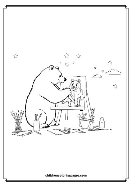 An Artist Bear Free PDF Printable