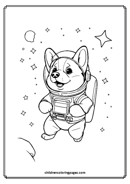 Astronaut Corgi Free PDF Printable