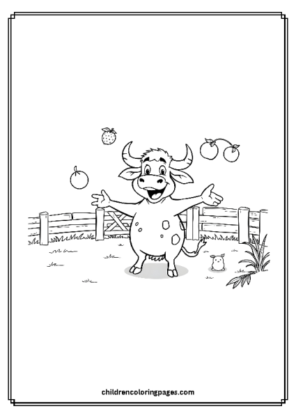 Baby Bull Juggling Fruit Free PDF Printable