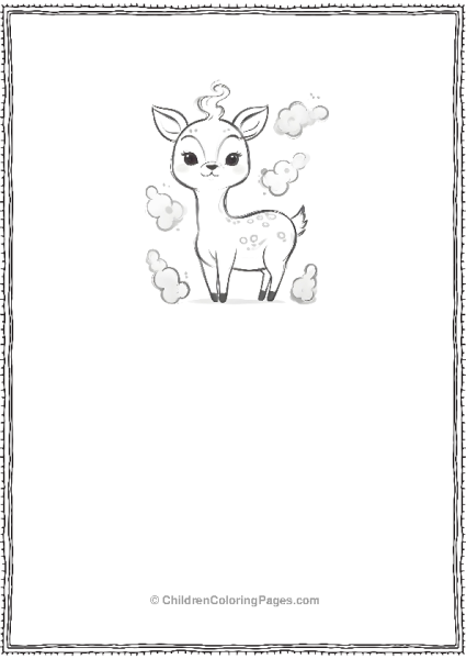 Baby Deer Surrounded By Clouds Scaled Free PDF Printable