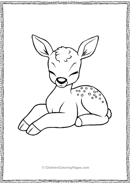 Baby Deer With Closed Eyes Scaled Free PDF Printable