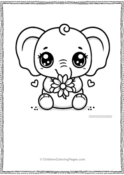 Baby Elephants With Flowers Scaled Free PDF Printable