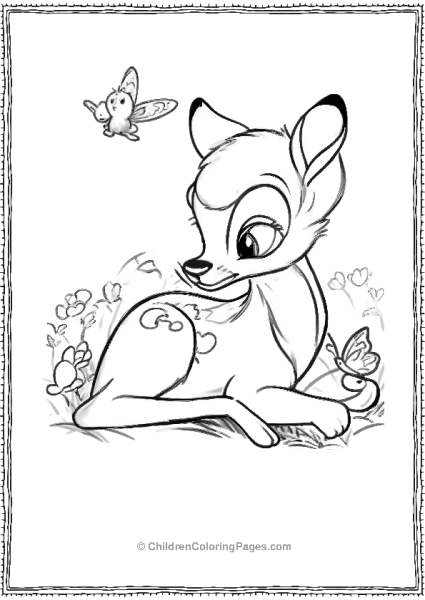 Bambi Resting Scaled Free PDF Printable