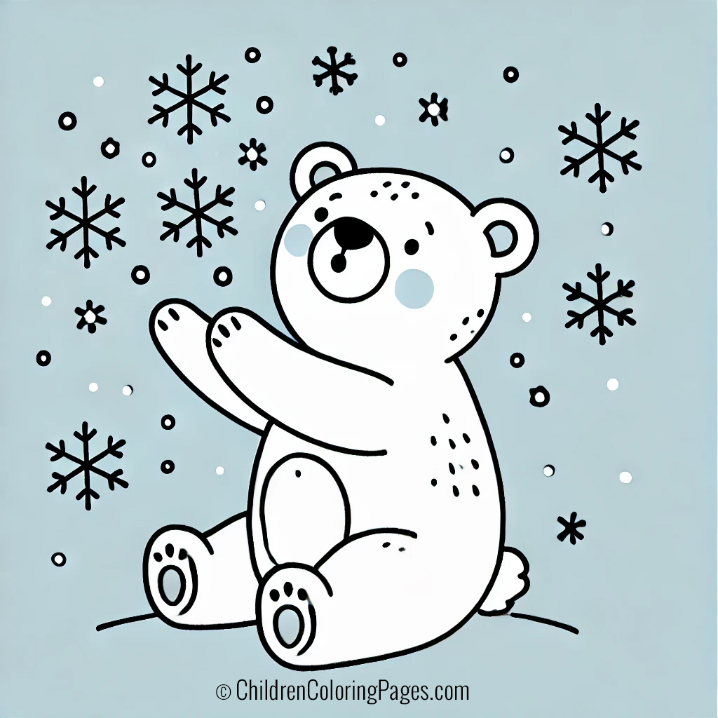 Bear Catching Snowflakes