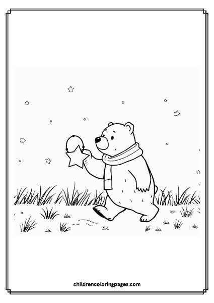 Bear Holding A Lamp Free PDF Printable