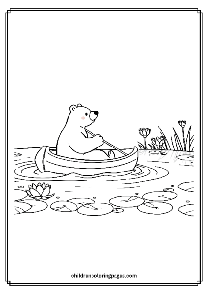 Bear In A Boat Free PDF Printable