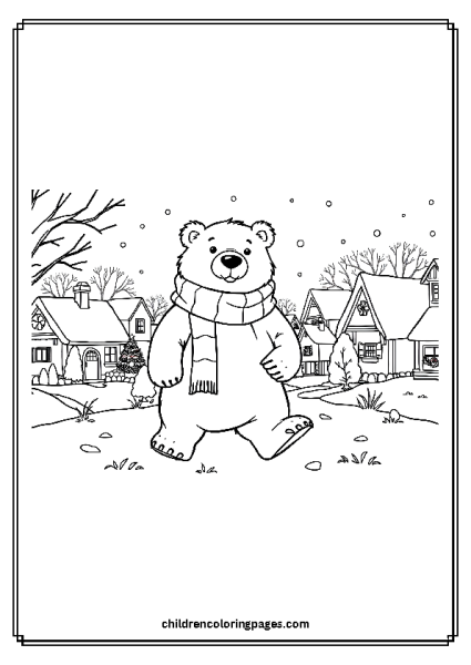 Bear In A Christmas Town Free PDF Printable