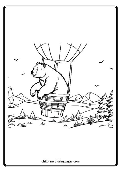 Bear In A Hot Air Balloon Free PDF Printable