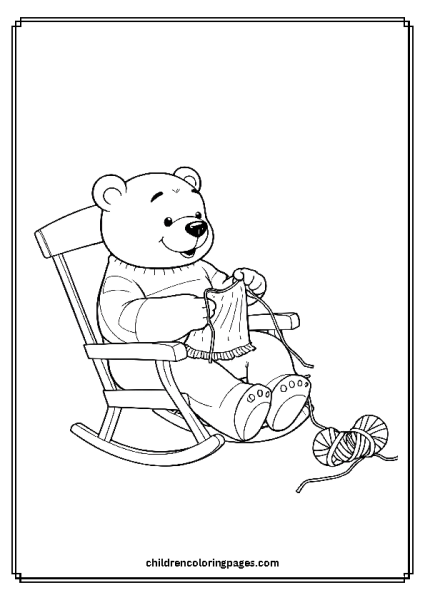 Bear Knitting A Sweater Free PDF Printable