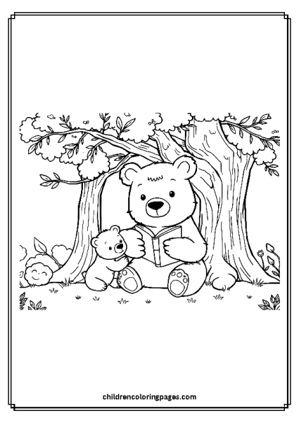 Bear Reading A Book Free PDF Printable