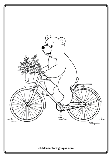 Bear Riding A Bicycle Free PDF Printable