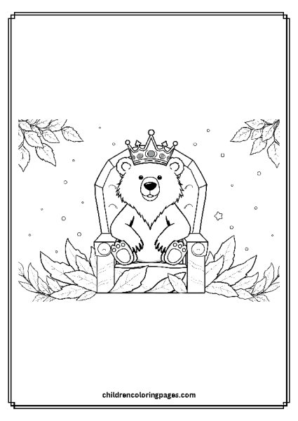 Bear Wearing A Crown Free PDF Printable