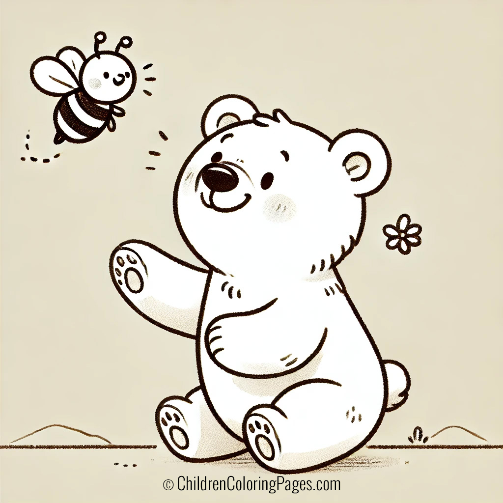 Bear Playing With Bee