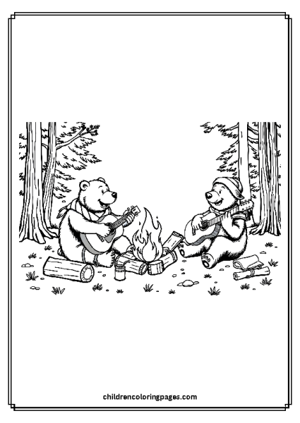 Bears Playing The Guitar Free PDF Printable