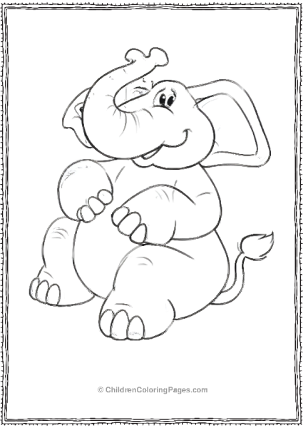 Big Cartoon Elephant Scaled Free PDF Printable