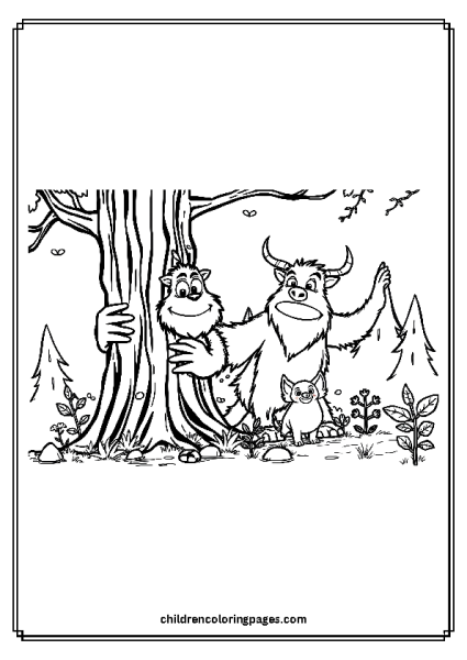 Big Foot Behind A Tree Free PDF Printable