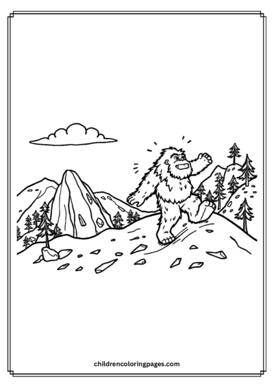 Big Foot On A mountain Free PDF Printable