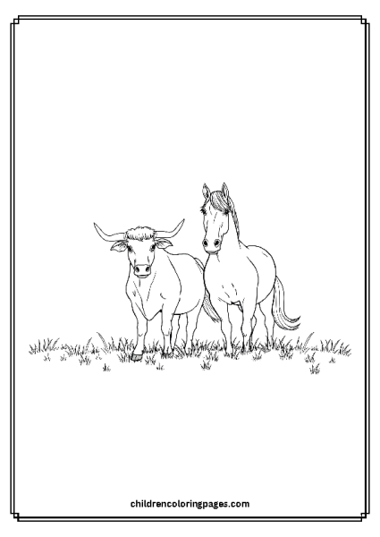 Bull And A Horse Free PDF Printable