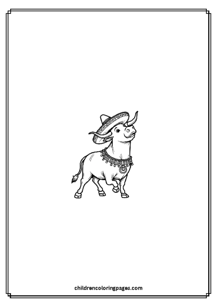 Bull Wearing A Sombrero Free PDF Printable