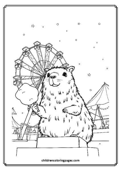 Capybara At A Carnival Free PDF Printable