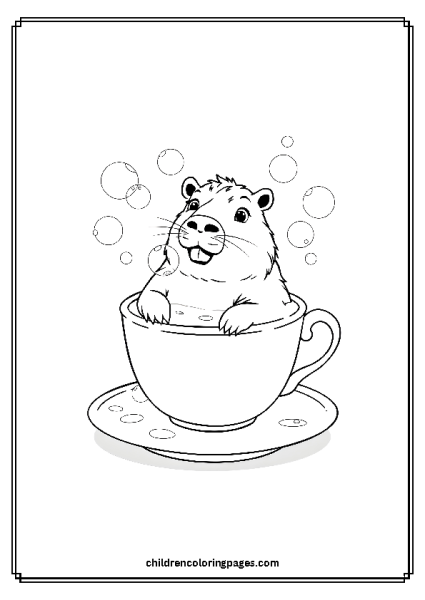 Capybara In A Teacup Free PDF Printable