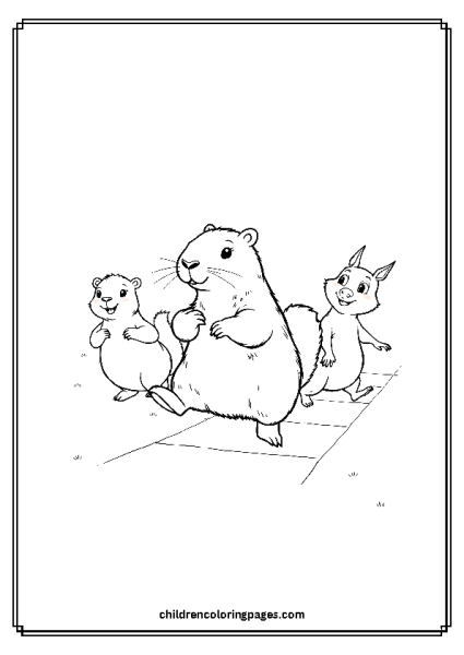 Capybara Playing Hopscotch Free PDF Printable