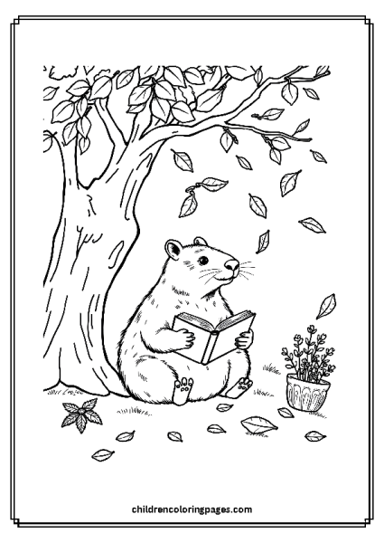 Capybara Reading A Story Book Free PDF Printable