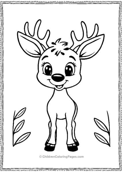 Cartoon Deer Scaled Free PDF Printable