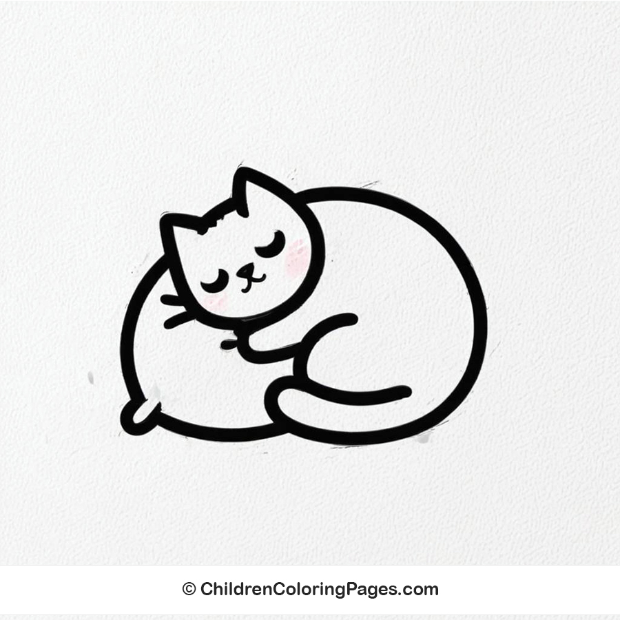 Cat And Pillow Drawing