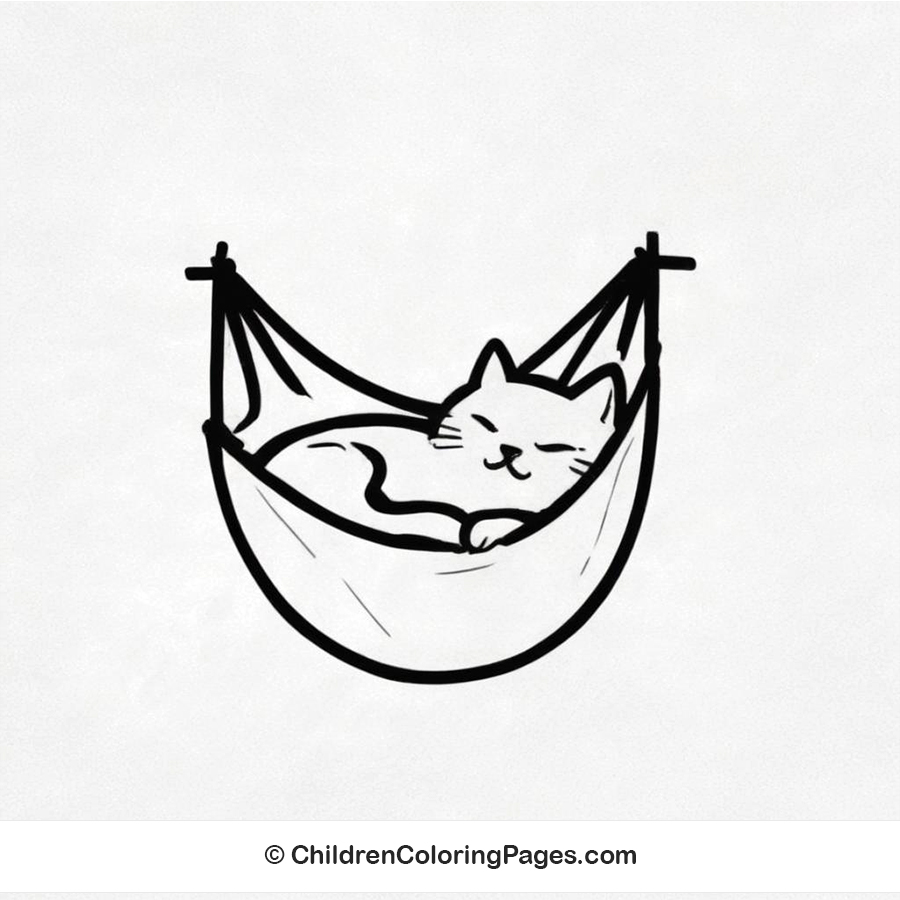 Cat In Hammock Drawing