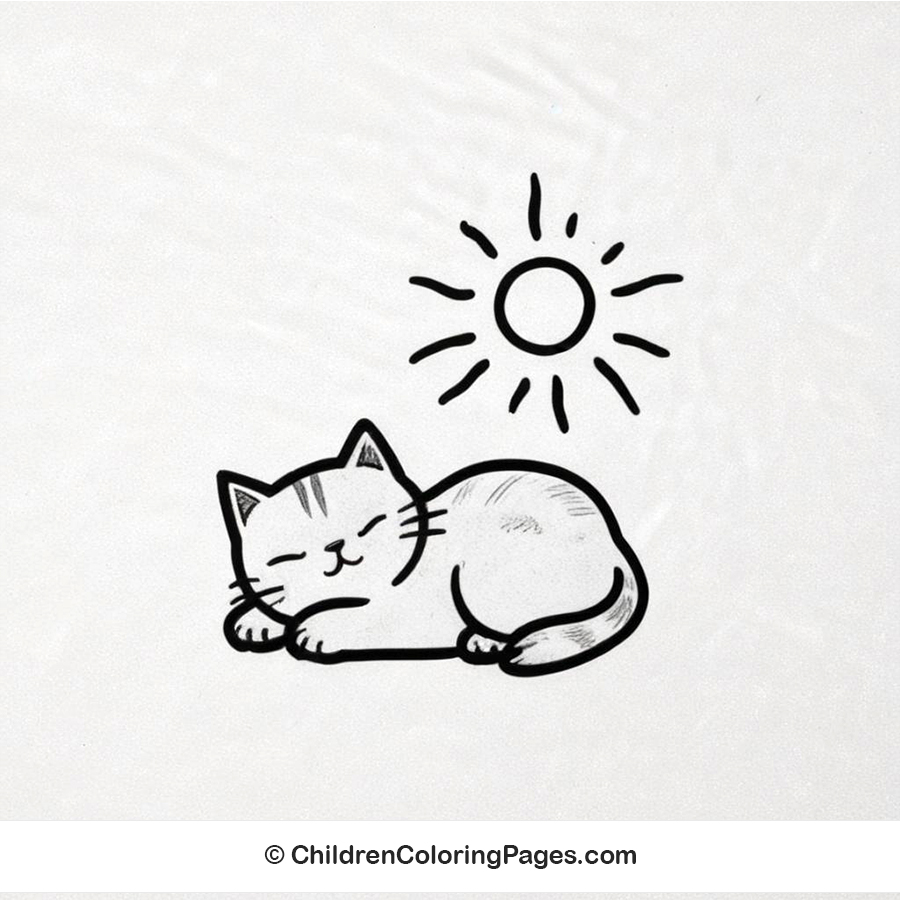 Cat In Sunbeam Drawing