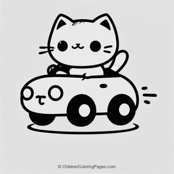 Cat In A Car A4