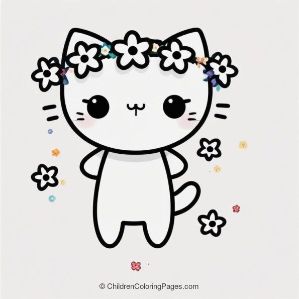 Cat In A Flower Crown A4