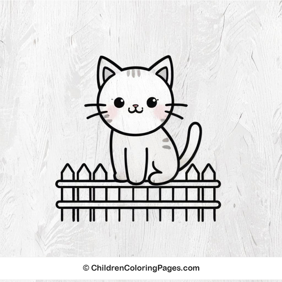 Cat On Fence Drawing