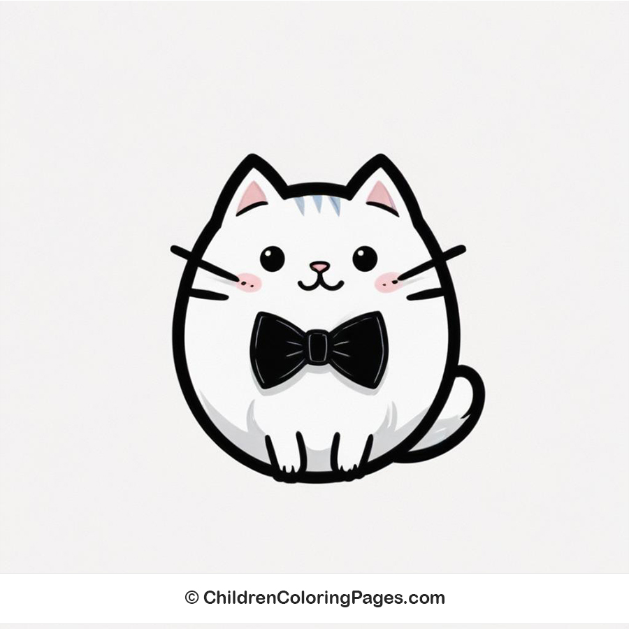 Cat With Bow Tie Drawing