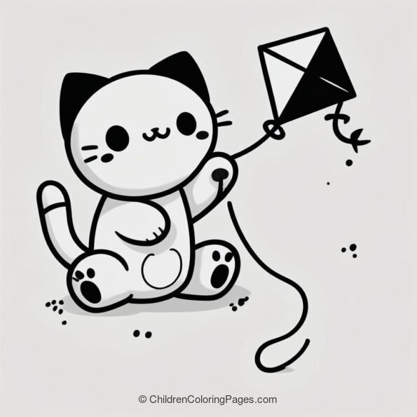 Cat With A Kite A4