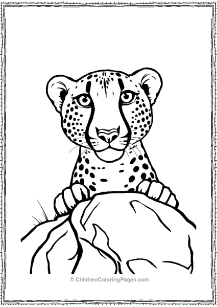 Cheetah Behind A Rock Scaled Free PDF Printable