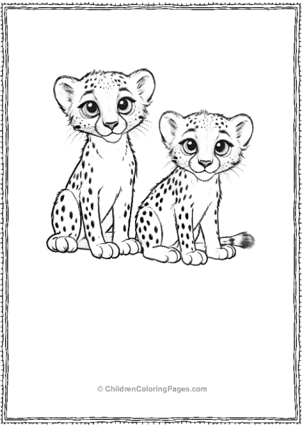 Cheetah Cubs Playing Scaled Free PDF Printable