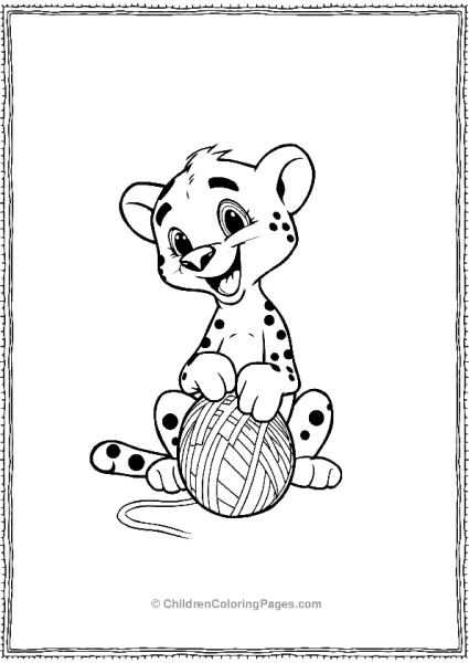 Cheetah Playing With Ball Scaled Free PDF Printable