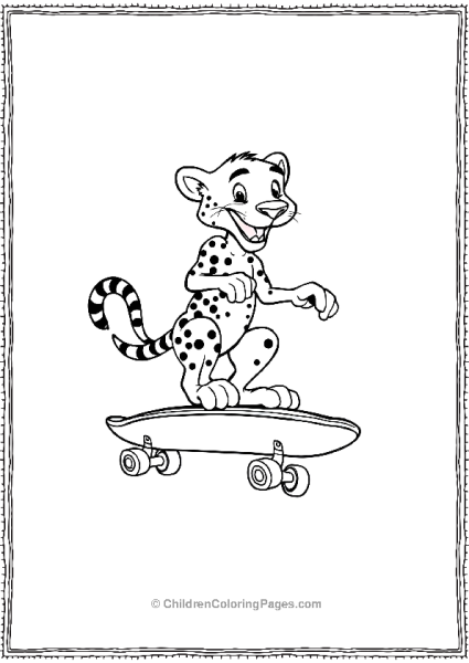 Cheetah Ridding Skateboard Scaled Free PDF Printable