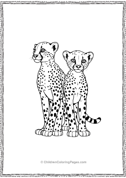 Cheetah Standing Together Scaled Free PDF Printable