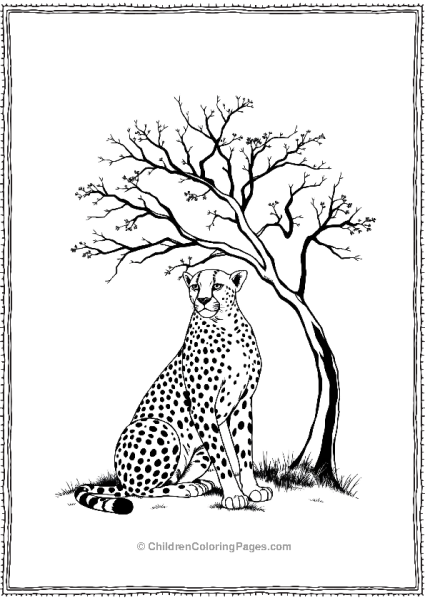 Cheetah Under A Tree Scaled Free PDF Printable