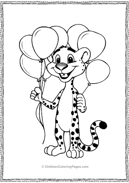 Cheetah With Balloons Scaled Free PDF Printable