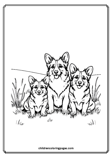 Corgi Family Free PDF Printable