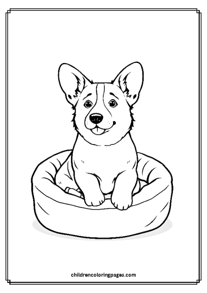 Corgi In A Cozy Bed Free PDF Printable