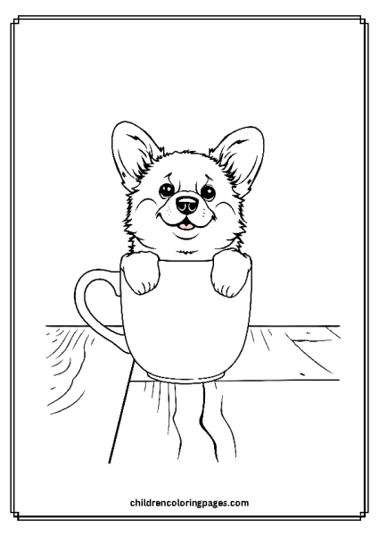 Corgi In A Tea Cup Free PDF Printable